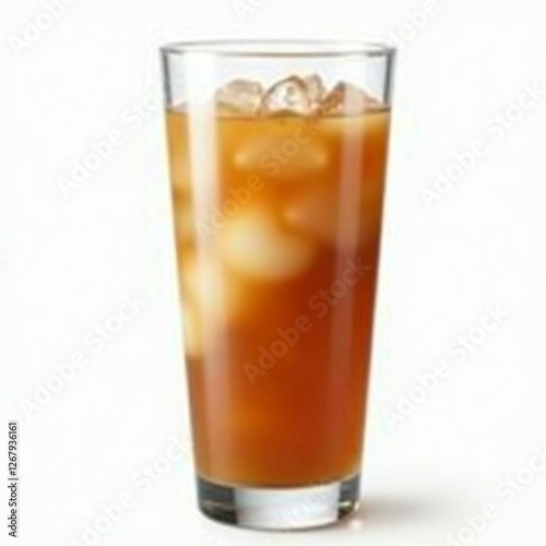 Wallpaper Mural Thai Iced Tea in a Clear Glass with a Creamy Swirl, Isolated on White Torontodigital.ca