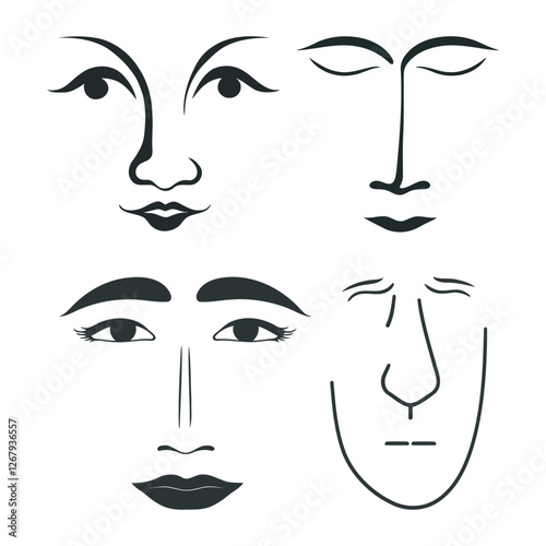 Abstract Faces Collection - Stylized Portraits for Design Inspiration