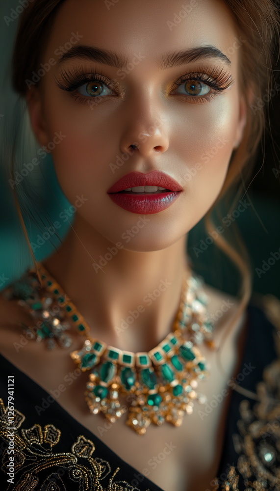 A woman with radiant skin long eyelashes and the s_001 A woman with radiant skin long eyelashes and the s_001