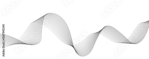 Abstract black wave banner template.