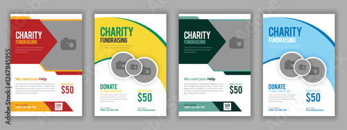 Charity Flyer Template for Nonprofit Fundraising Donation Event Helping Hands Community Support Volunteer Campaign Social Cause Awareness Elegant Modern Design for NGO Humanitarian Aid Promotion.