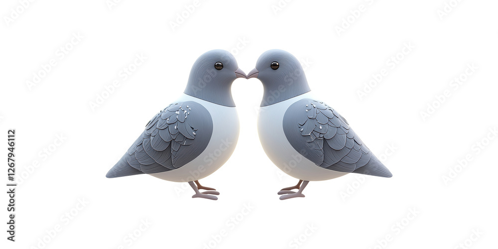 Pair Of Doves In Love Isolated On Transparent Background Pair Of Doves In Love Isolated On Transparent Background