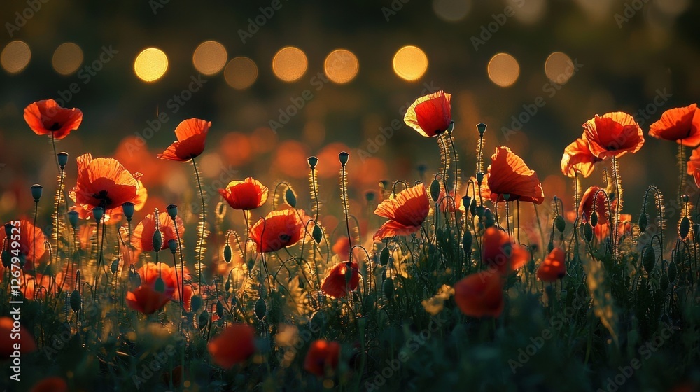 Obraz premium National Geographic A field of wild poppies swaying in the warm summer breeze.