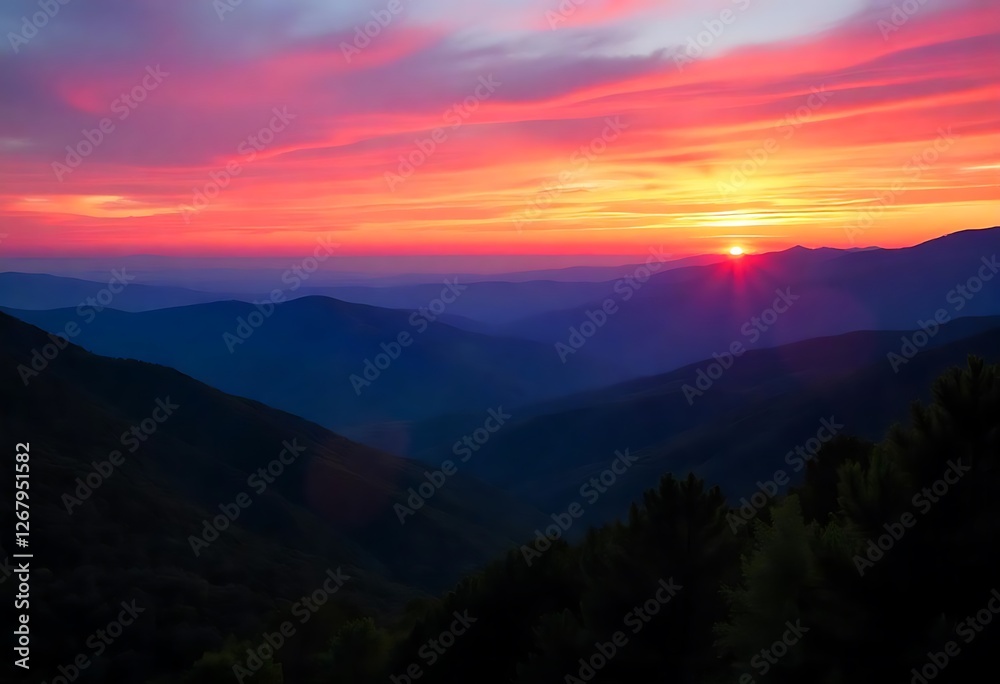 Sun View, Sun rise view In Mountains Sun View, Sun rise view In Mountains