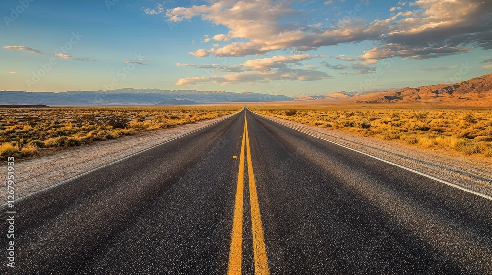 National Geographic An endless desert highway stretching toward the horizon. National Geographic An endless desert highway stretching toward the horizon.
