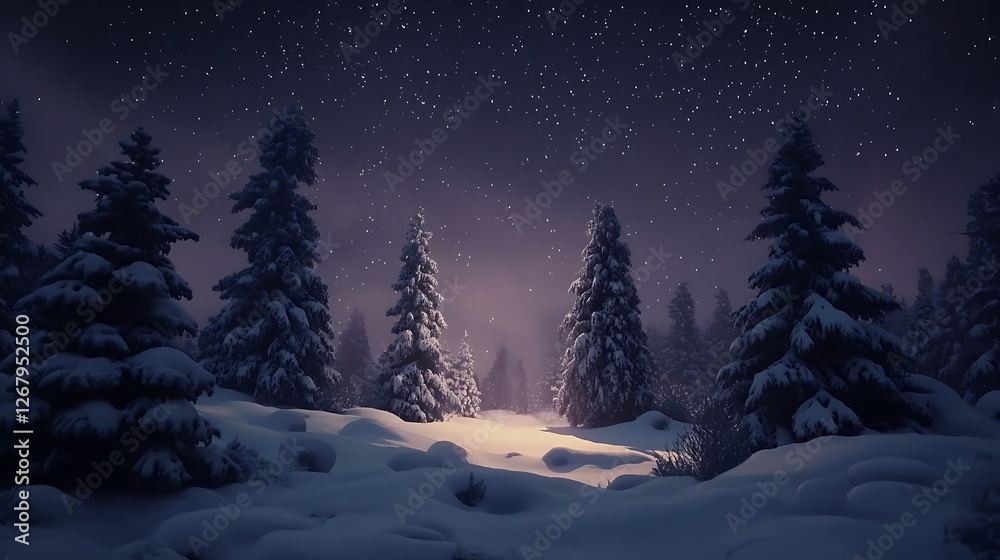 Fototapeta premium Leading snowy village christmas glow bright high resolution image