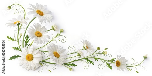 White Daisy Floral Arrangement, Isolated on White Background, Flower Design, Nature ,floral arrangement, daisy photo