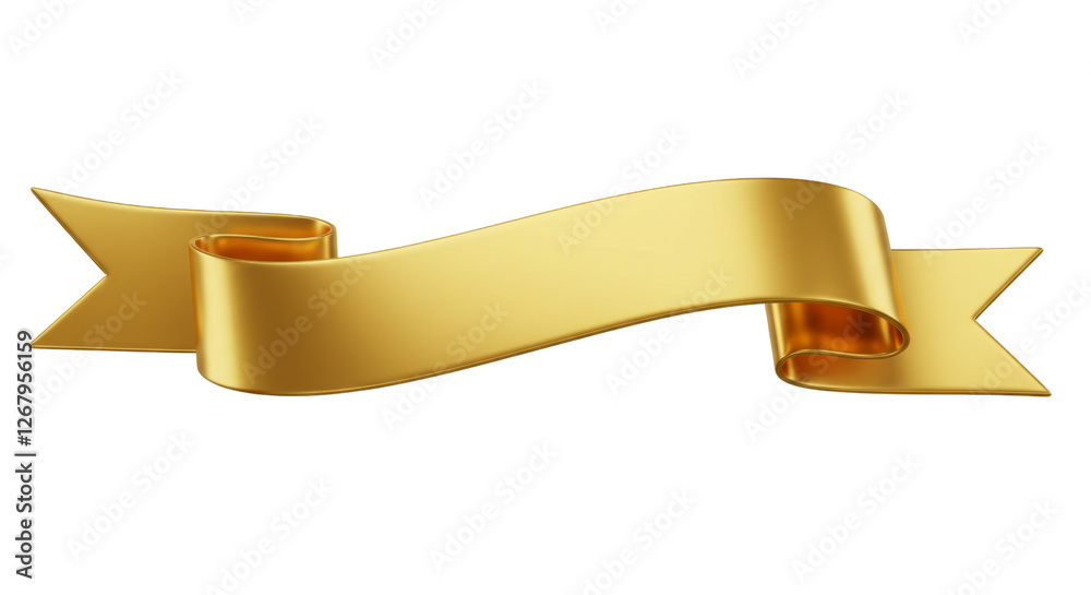 Elegant Golden Ribbon Banner with 3D Effect