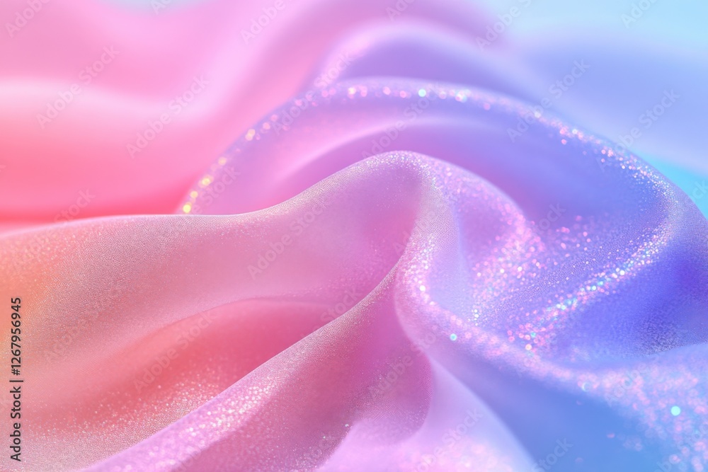 Obraz premium Iridescent Fabric with Pastel Colors and Glitter