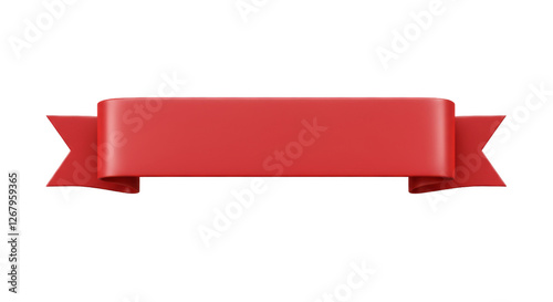 Wallpaper Mural Red 3D Ribbon Banner with Elegant Curved Design Torontodigital.ca
