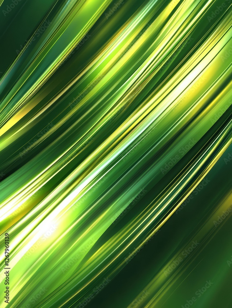 Bright green glossy stripes abstract banner design. Vector artistic background hyper realistic Bright green glossy stripes abstract banner design. Vector artistic background hyper realistic