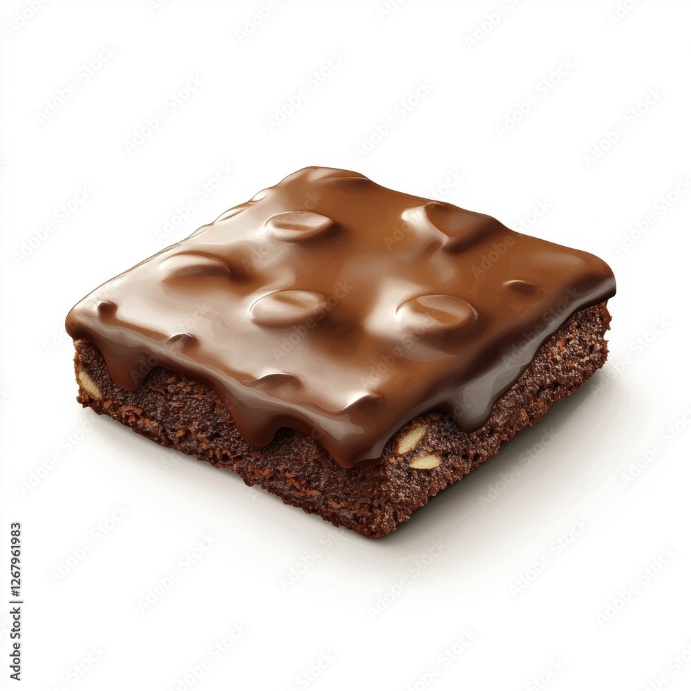 Brownie square isolated on white Brownie square isolated on white