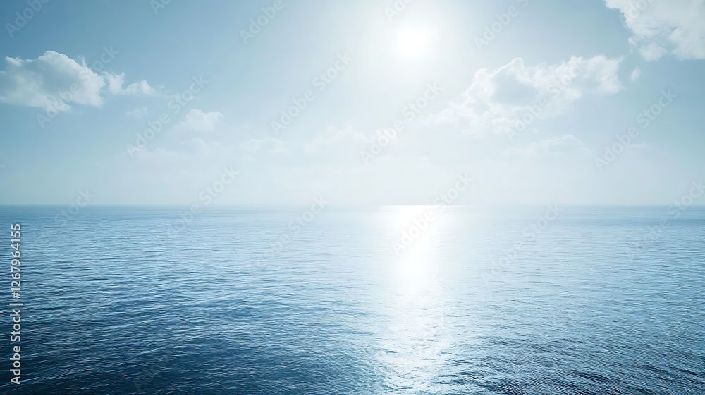 Obraz premium Serene Ocean Scene Under a Bright Sunny Sky