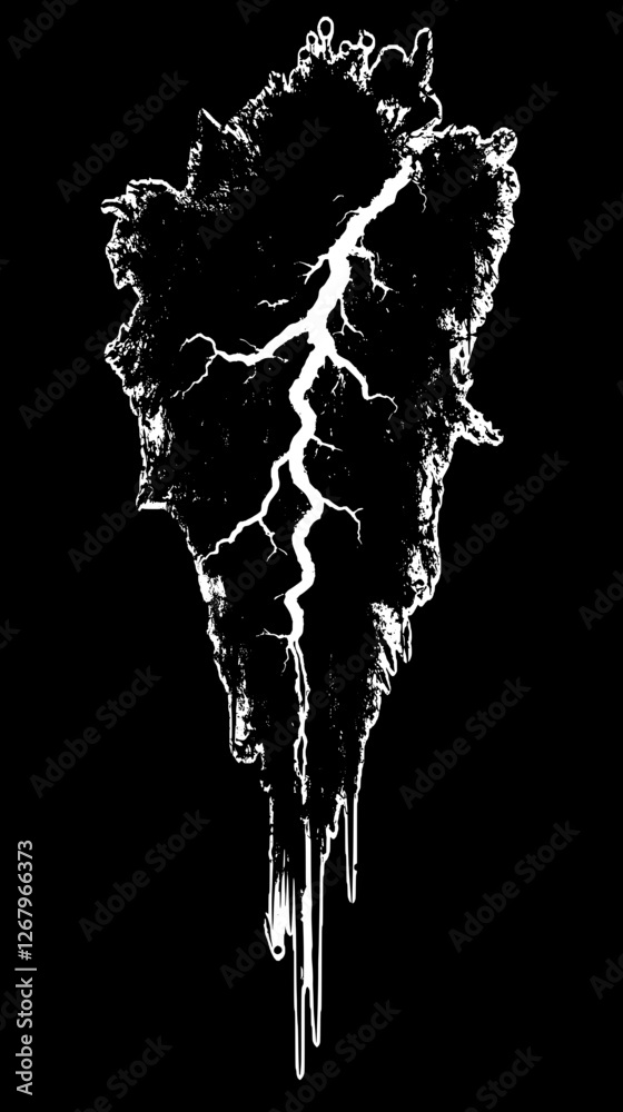 Fototapeta premium Abstract Graphic Art with Dripping Lightning