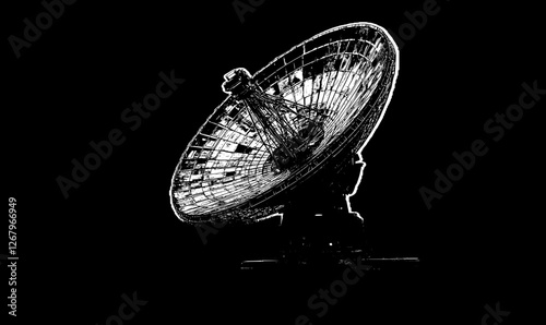 Massive Orange Satellite Dish - Futuristic Communication Technology