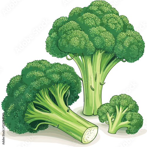 Broccoli in white background illustration vector design