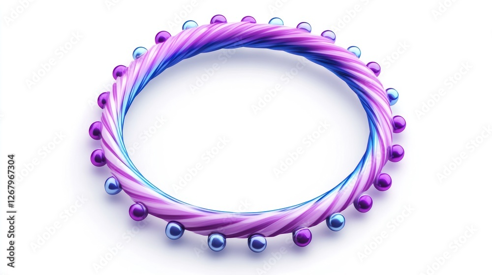 Abstract 3D Oval Frame with Beads Abstract 3D Oval Frame with Beads