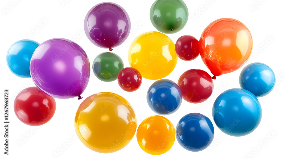 A collection of vibrant balloons in various shapes and sizes, ideal for festive occasions. A collection of vibrant balloons in various shapes and sizes, ideal for festive occasions.