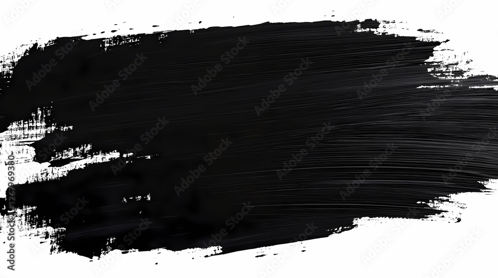 Bold Black Brushstroke on a White Background Showcasing Creative Artistry. Generative AI Bold Black Brushstroke on a White Background Showcasing Creative Artistry. Generative AI