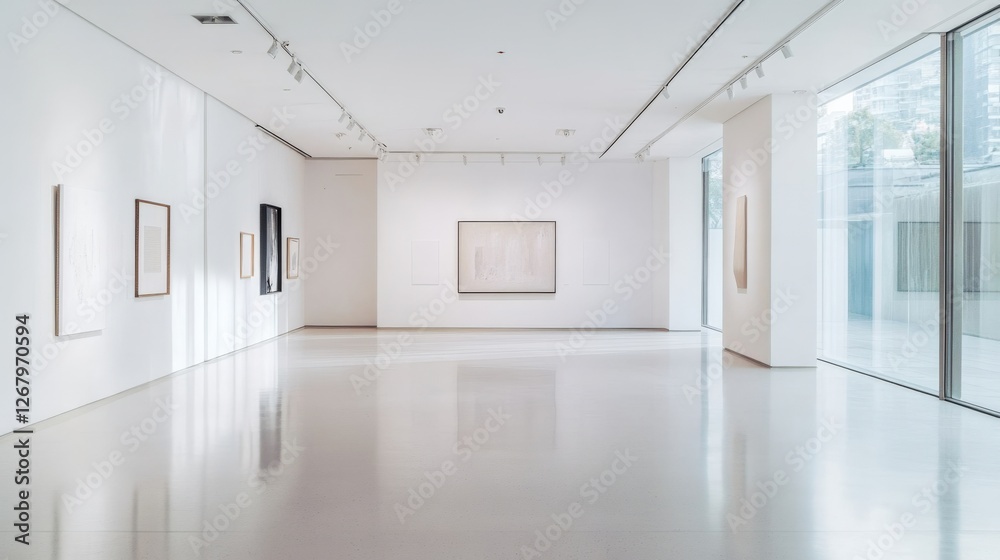 Empty Art Gallery Interior with Modern Design Empty Art Gallery Interior with Modern Design