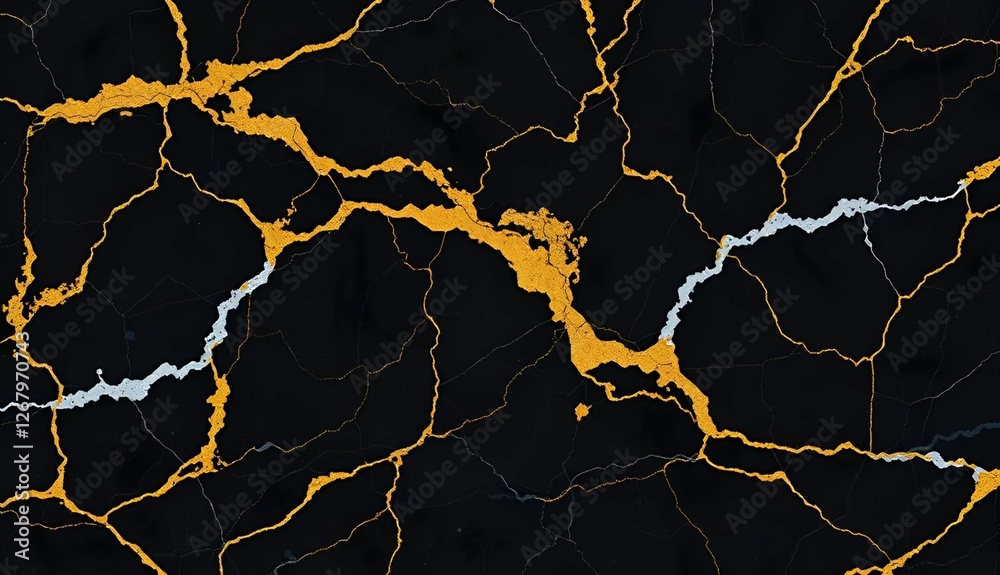 Abstract black marble texture with gold and white veins, luxurious and elegant design Abstract black marble texture with gold and white veins, luxurious and elegant design
