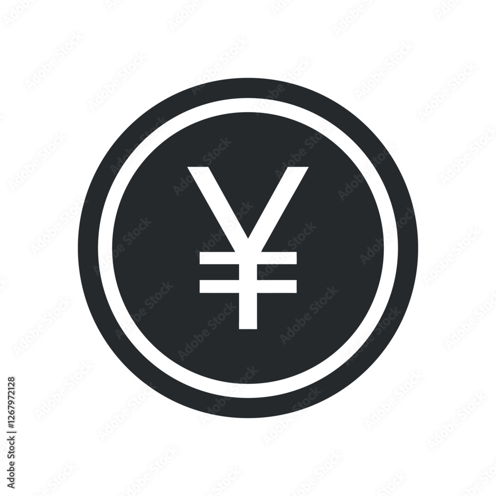 black and white yen currency icon vector black and white yen currency icon vector