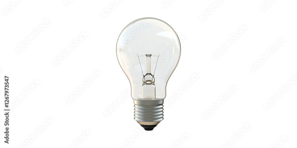 Traditional incandescent light bulb concept with filament isolated on transparent background Traditional incandescent light bulb concept with filament isolated on transparent background