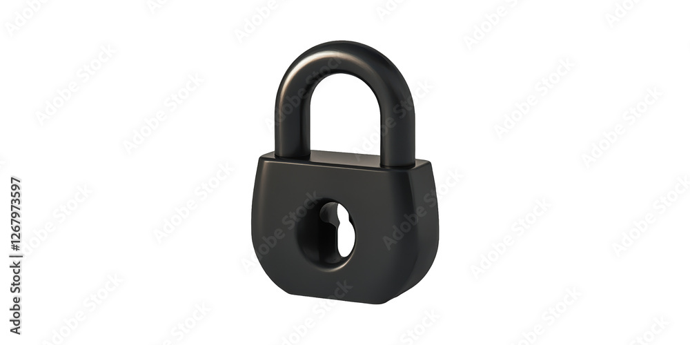 Black security padlock with keyhole isolated on transparent background Black security padlock with keyhole isolated on transparent background