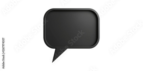 Black speech bubble icon for communication and dialogue isolated on transparent background
