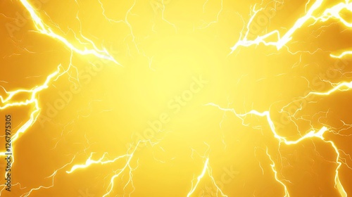 Wallpaper Mural Vibrant Comic-Style Yellow Background with Thunderbolts for High-Impact Dialog or Text Torontodigital.ca