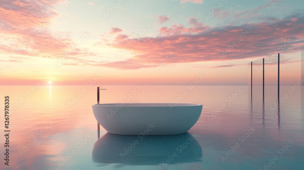 Tranquil Sunset Bath: A Serene Escape Tranquil Sunset Bath: A Serene Escape