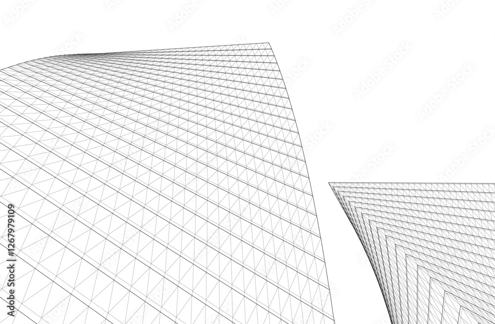 Fototapeta premium Architectural background 3d rendering on white background