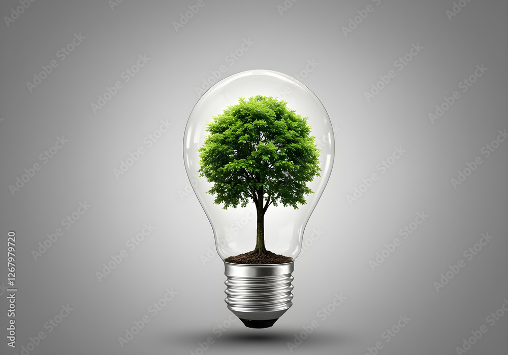 Tree Inside Light Bulb Symbolizing Eco-Friendly Ideas and Sustainability. Conceptual and Creative. Isolated on a transparent background, png. Tree Inside Light Bulb Symbolizing Eco-Friendly Ideas and Sustainability. Conceptual and Creative. Isolated on a transparent background, png.