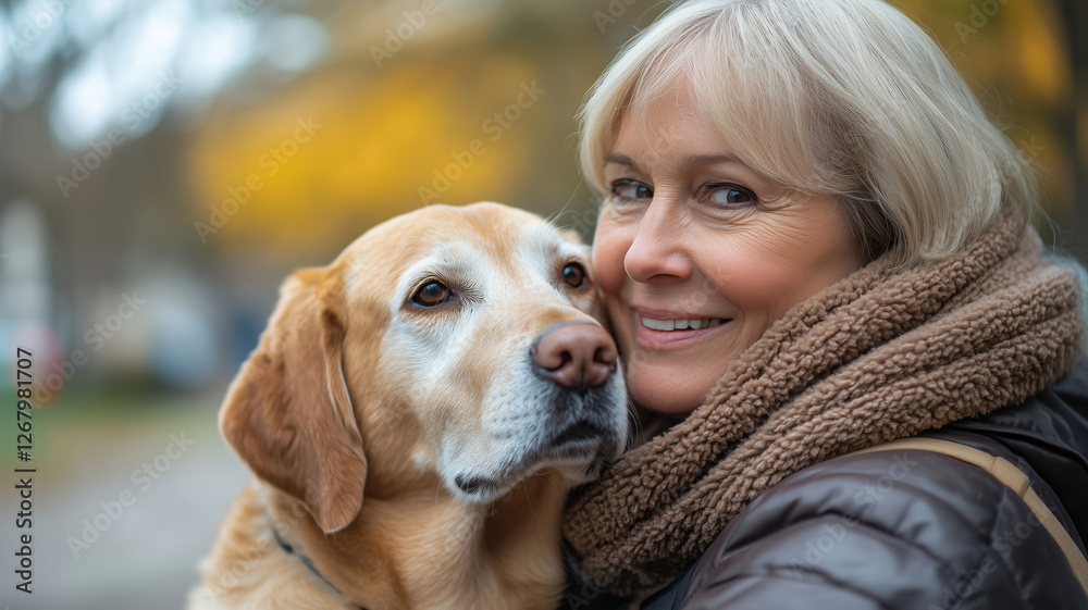Joyful stroll through a vibrant city park with a beloved dog companion Joyful stroll through a vibrant city park with a beloved dog companion
