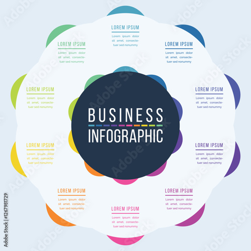 Circle infographic business design 10 options