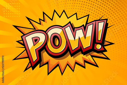 Comic style pow text style. Fun comic editable text effect. comic book explosion