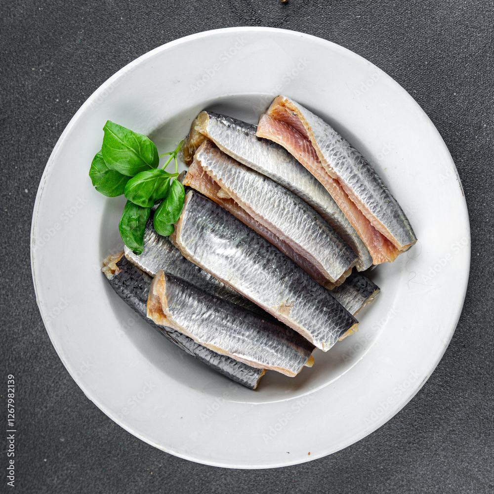 Sardines salted fish delicious gourmet food background on the table rustic food top view copy space vegetarian food pescetarian diet Sardines salted fish delicious gourmet food background on the table rustic food top view copy space vegetarian food pescetarian diet
