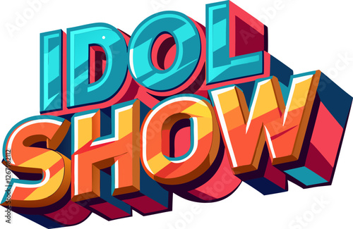 Idol show 3d editable vector text effect. Entertainment text style