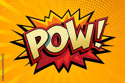 Comic style pow text style. Fun comic editable text effect. comic book explosion