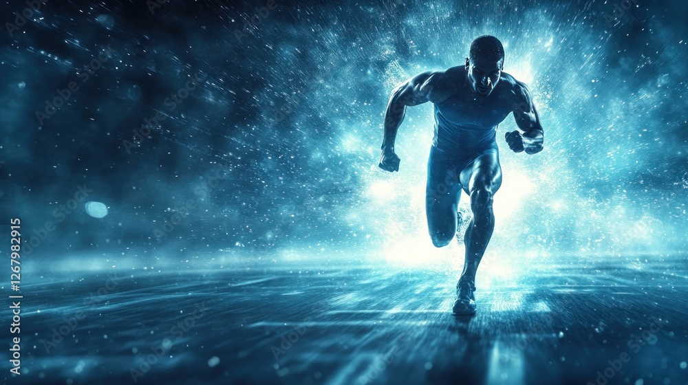 Naklejka premium Unleash Your Inner Athlete: A Runner's Determination