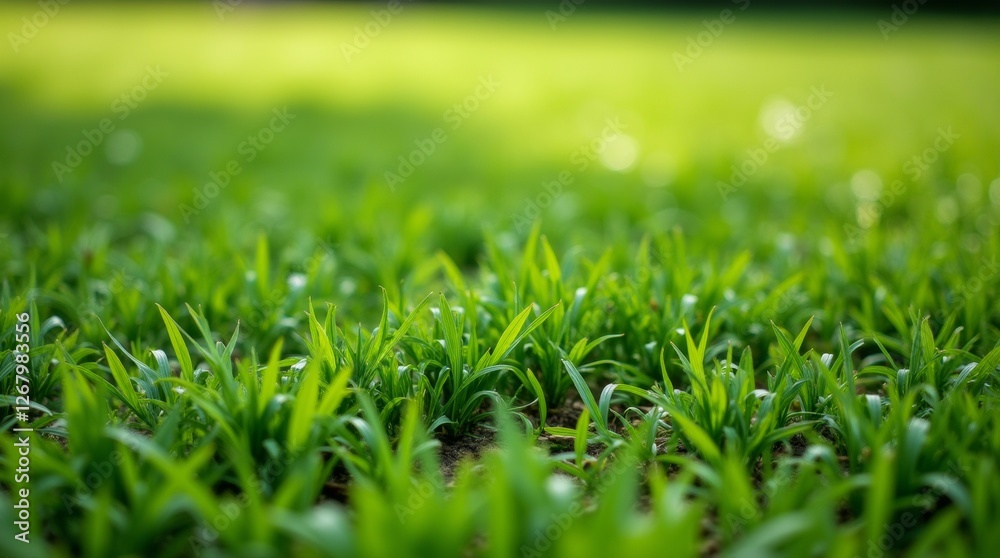 Freshly cut grass clippings scattered on a lawn, capturing the essence of lawn maintenance Freshly cut grass clippings scattered on a lawn, capturing the essence of lawn maintenance