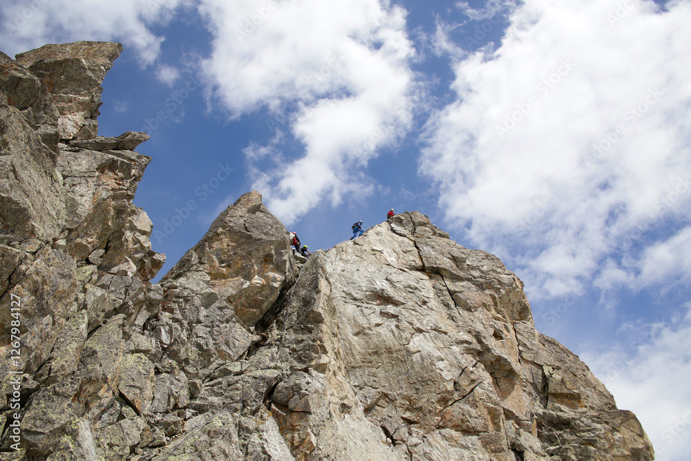 alpinism in the snowy mountains