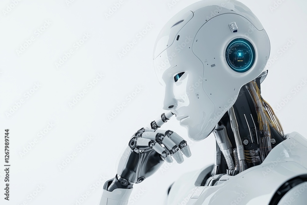 Innovative robotics development futuristic lab digital art clean environment side profile ai evolution Innovative robotics development futuristic lab digital art clean environment side profile ai evolution