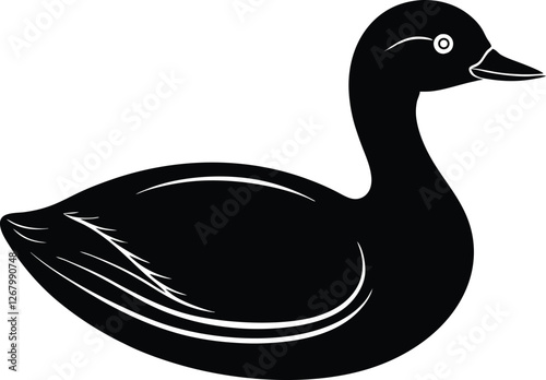 pied billed grebe vector icon.eps