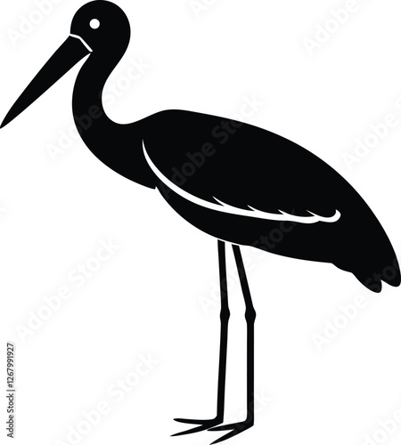 marabou stork vector icon.eps