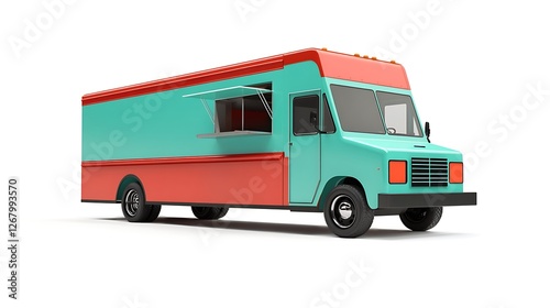 Wallpaper Mural Stylish teal red mobile kitchen illustration wallpapers Torontodigital.ca