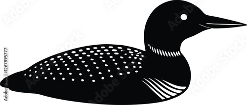 common loon bird vector art illustration image