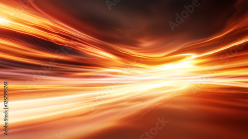 Vibrant colors blend in dynamic waves of light during a stunning sunset across the horizon