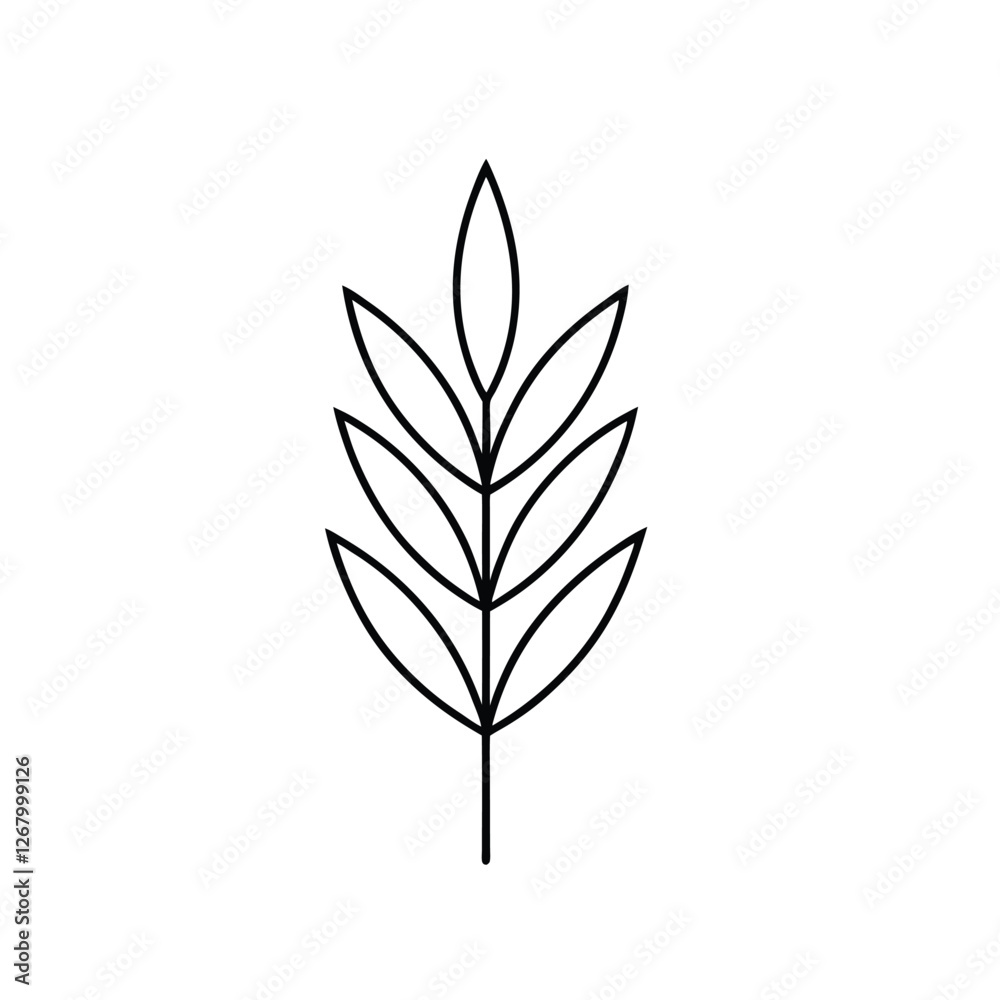 Fototapeta premium Ear of wheat and wheat grain on white background. Organic wheat, bread agriculture and natural eat, barley or rice millet. Agricultural background template. Isolated. Vector illustration