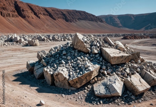 Rare geological sample revealing vibrant mineral composition of lithium and strategic rare earth metal deposits photo